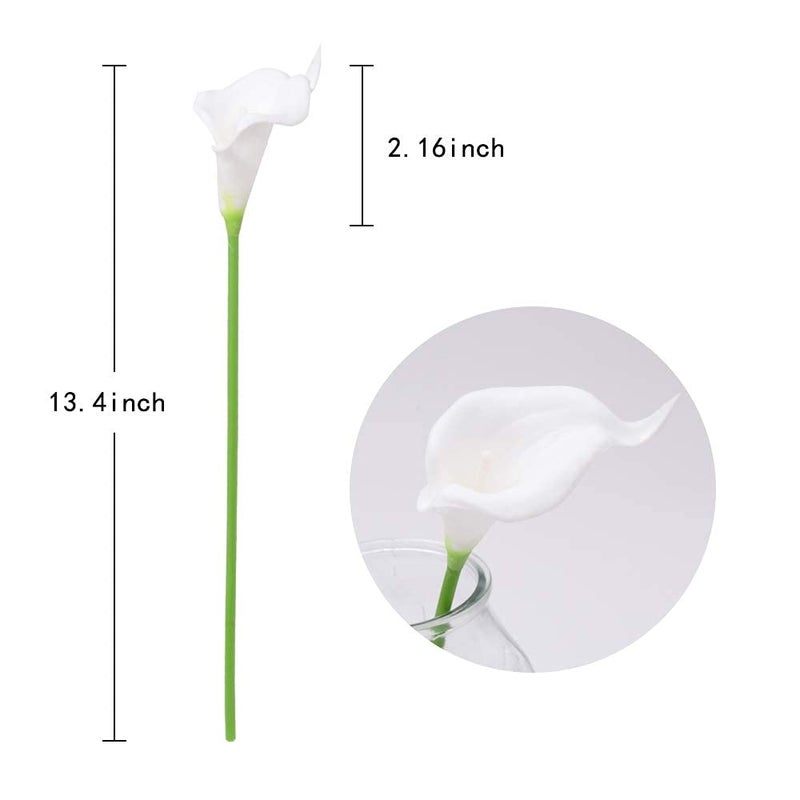 IPOPU 24PCS Artificial Flowers Fake Calla Lily Flowers Real Touch Calla Lily Faux Flowers Arrangement Bouquet for Home Garden Office Party Wedding Bouquet Centerpieces Flower Home Decoration (White) - Image 4